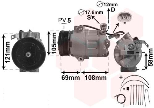 AIRCO COMPRESSOR VOOR MERCEDES BENZ C-KL W203 2000-2006, Auto-onderdelen, Airco en Verwarming, Nieuw, Ophalen of Verzenden