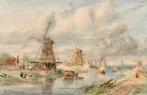 Charles Leickert (1816-1907) - De Zaanse Schans, Antiek en Kunst, Kunst | Schilderijen | Klassiek