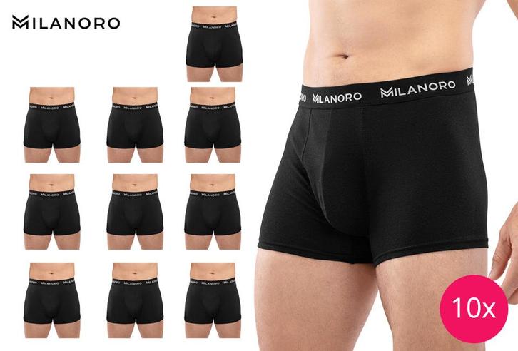 2dekans | Milanoro boxershorts - zwarte set van 10 - Katoen, Kleding | Heren, Ondergoed, Zwart, Ophalen of Verzenden
