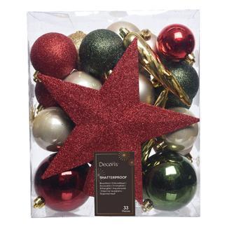 Kerstballen set | Decoris | 33 stuks, Diversen, Kerst, Nieuw, Verzenden