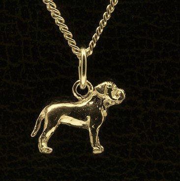 Gouden Bordeaux dog ketting hanger - klein, Sieraden, Tassen en Uiterlijk, Kettinghangers, Verzenden
