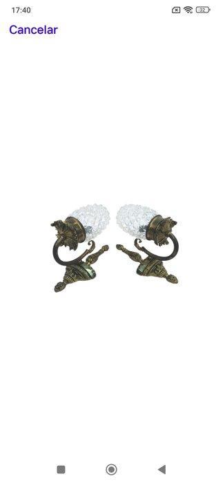 Wandlamp (2) - Brons, Glas, Antiek en Kunst, Curiosa en Brocante