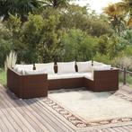 vidaXL 6-delige Loungeset met kussens poly rattan bruin, Tuin en Terras, Tuinsets en Loungesets, Verzenden, Nieuw, Rotan, Loungeset