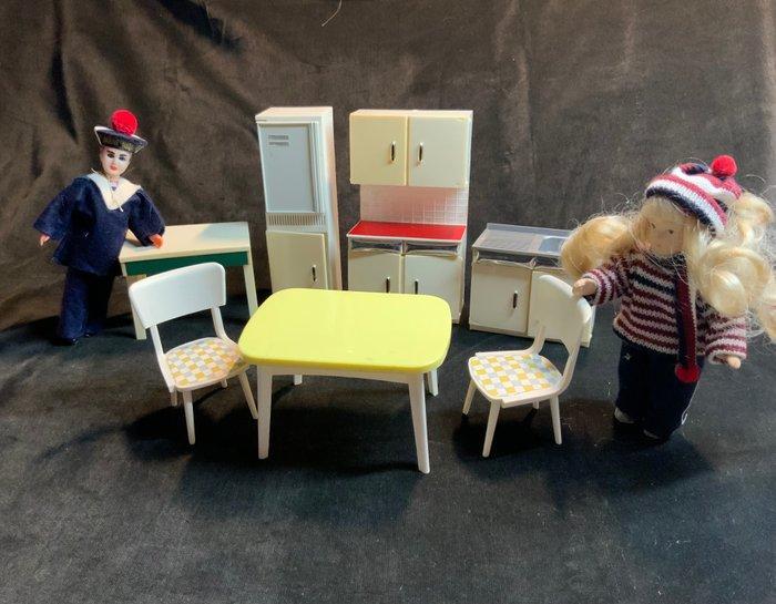 Lundby en geen merk - Poppenhuis - 1960-1970 - Frankrijk, Antiek en Kunst, Antiek | Speelgoed