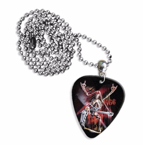 Plectrum ketting of keychain van een gitaar spelend skellet, Verzamelen, Overige Verzamelen, Nieuw, Ophalen of Verzenden