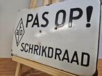 Pas Op Schrikdraad AFO - Emaillebord Pas op schrikdraad -, Antiek en Kunst