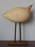 Ewa Budzowska - sculptuur, Bird - 20.5 cm - Goud, Keramiek,