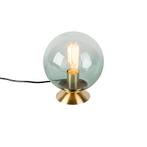 Art deco tafellamp messing met groen glas - Pallon, Nieuw, Glas, Art Deco, Minder dan 50 cm