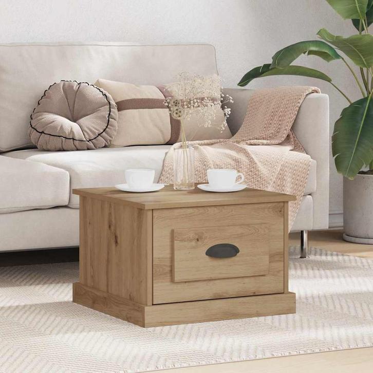vidaXL Salontafel artisanaal eikenkleurig 50 x 50 x 35 cm, Huis en Inrichting, Tafels | Salontafels, Vierkant, Nieuw, Overige houtsoorten