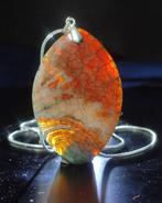 Amazone Zeer Mooi Banded Dragon Veins Agate Pendant 925