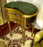 Commode - Franse trumeau in bladgoud - Groen Alpenmarmer