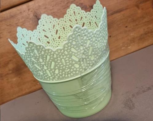 Bloempot PARIJS rond 14,5 cm Groen set van 2 stuks, Tuin en Terras, Bloembakken en Plantenbakken, Nieuw, Verzenden