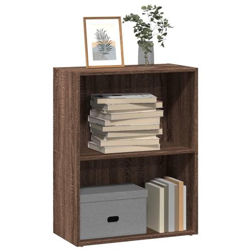 vidaXL Boekenkast 60x30x77 cm bewerkt hout bruin, Huis en Inrichting, Kasten | Boekenkasten, 50 tot 75 cm, Nieuw, Overige houtsoorten