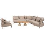 June Mykonos modulaire hoek loungeset 6 delig teak latte 4, Tuin en Terras, Tuinsets en Loungesets, Ophalen of Verzenden, Nieuw