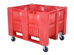 CB3 kunststof palletbox - 1200 x 1000 mm - 4 wielen - rood, Ophalen of Verzenden, Nieuw