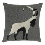 wol grijs kussen steenbok 45x45cm, Huis en Inrichting, Verzenden, Nieuw