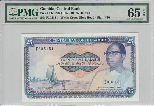 Gambia P 11c 25 Dalasis Nd1987-90 Pmg 65 Epq, Postzegels en Munten, Bankbiljetten | Europa | Niet-Eurobiljetten, Verzenden