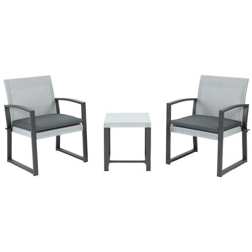TRUUSK Poly Rotan Bistroset 3 St. - Balkonmeubelset met Bijz, Tuin en Terras, Tuinsets en Loungesets, Nieuw, Verzenden