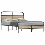 vidaXL Bedframe zonder matras bewerkt hout gerookt eiken, Bruin, Verzenden, Nieuw, Twijfelaar