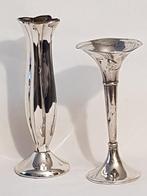 Vaas (2) -  Twee zilveren Hollandse Orchidee Vazen  - Zilver