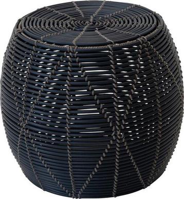 Poef Birma wicker zwart ø46x40cm beschikbaar voor biedingen