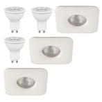 Set van 3 badkamer inbouwspots Marina wit + LED spot GU10 Ly, Huis en Inrichting, Lampen | Spots, Verzenden, Nieuw