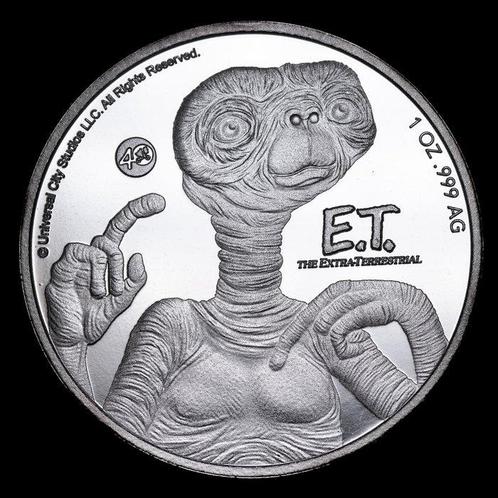 Niue. 2 Dollars 2022 40 Aniversario de E.T 1 Oz (.999), Postzegels en Munten, Munten | Europa | Niet-Euromunten