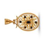 Medaille hanger - 19.2 kt. Geel goud Topaas - Topaas -, Sieraden, Tassen en Uiterlijk, Antieke sieraden