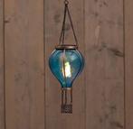 Solar Luchtballon - Met Vlameffect - Blauw 36 cm, Tuin en Terras, Verzenden, Nieuw, Kunststof