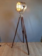 Staande lamp - Scheeps / Theaterlamp - Glas, Hout, Metaal -