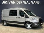 Ford Transit 2.0 TDCI 131pk L3H2 Dubbele Cabine Euro6 Airco, Auto's, Bestelauto's, Stof, Gebruikt, Wit, Dealer onderhouden