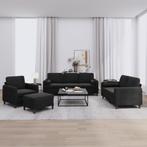 vidaXL 4-delige Loungeset met kussens fluweel zwart, Huis en Inrichting, Banken | Bankstellen, Verzenden, Nieuw, Vierpersoons of meer