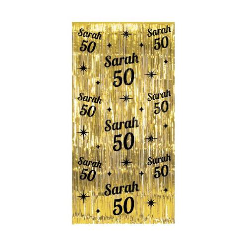 Classy feestgordijn Sarah 50 Jaar Goud, Kleding | Dames, Carnavalskleding en Feestkleding, Nieuw, Ophalen of Verzenden