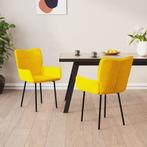vidaXL Eetkamerstoelen 2 st fluweel geel, Huis en Inrichting, Stoelen, Verzenden, Nieuw