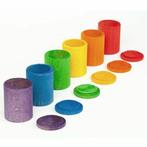 Grapat - 6 Houten Potjes met deksel regenboog - Grapat, Nieuw