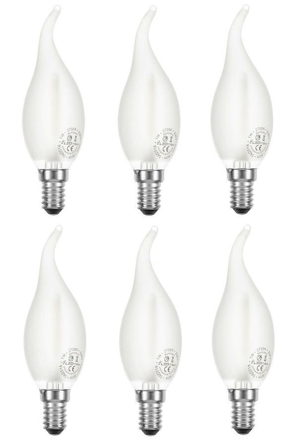 6 stuks Ledmaxx LED tip kaarslamp E14 1W 80lm 2200K mat N..., Huis en Inrichting, Lampen | Overige, Nieuw, Ophalen of Verzenden
