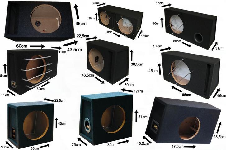 Lege subwoofer kisten op voorraad 8 t/m 12 inch, Auto diversen, Autospeakers, Nieuw, Verzenden