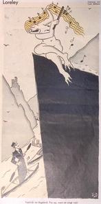 Duitsland zingt vals op spotprent (lijst optie, Lithos), Antiek en Kunst, Verzenden