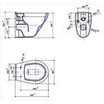 Wandtoilet Sanindusa Plus 6 cm Verhoogd Rimless Keramiek, Ophalen of Verzenden, Nieuw