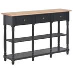 vidaXL Wandtafel 110x30x76 cm bewerkt hout zwart, Huis en Inrichting, Minder dan 50 cm, 100 tot 150 cm, Verzenden, Nieuw