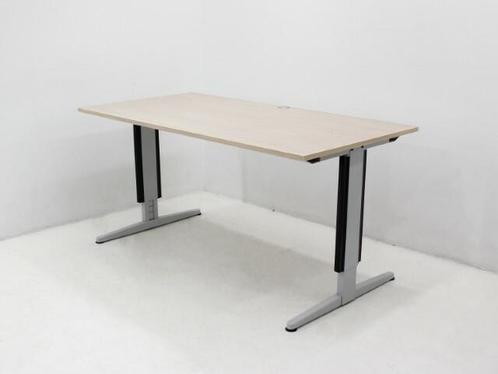 Verstelbaar bureau Aspa - 160x80cm(bxd) - blank eiken -, Huis en Inrichting, Bureaus, Gebruikt, Ophalen of Verzenden