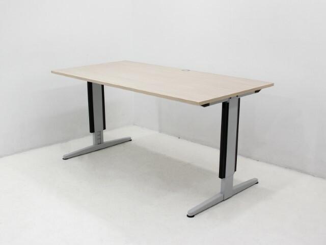 Verstelbaar bureau Aspa - 160x80cm(bxd) - blank eiken -, Huis en Inrichting, Bureaus, Gebruikt, Ophalen of Verzenden