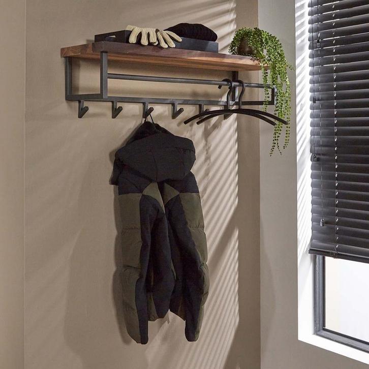 *WOONWINKEL* Kapstok Met Houten Plank, Huis en Inrichting, Woonaccessoires | Kapstokken, Nieuw, Verzenden