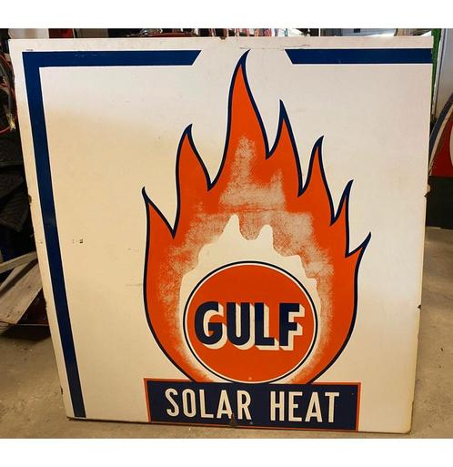 Gulf Solar Heat Groot Emaille Bord - 153 x 146cm - Origineel, Huis en Inrichting, Woonaccessoires | Wanddecoraties, Ophalen