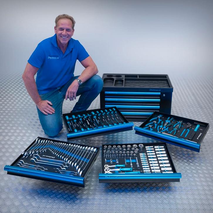 Datona Gevulde gereedschapskist met 4 lades + 153-delige, Doe-het-zelf en Verbouw, Gereedschap | Handgereedschap, Nieuw, Ophalen of Verzenden