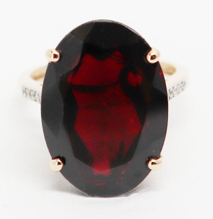 Zonder Minimumprijs - Ring - 14 karaat Geel goud Granaat -, Sieraden, Tassen en Uiterlijk, Ringen
