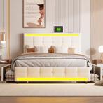 Opbergbed met LED, USB-poorten, 4 Lades en Hoofdbord, Verzenden, Nieuw