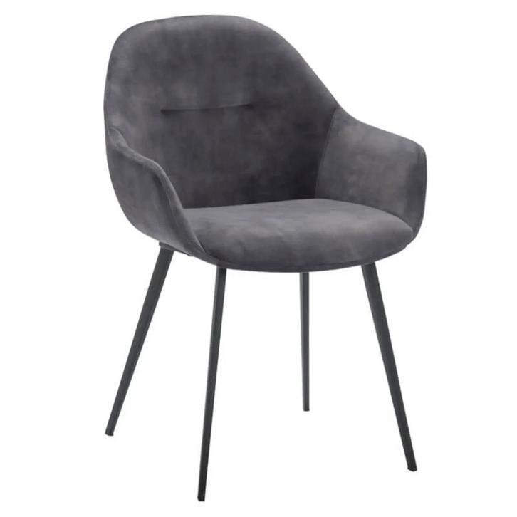 Stoelen | TERA |  Fluweel/Metaal | Anthracite |  Zwarte, Zakelijke goederen, Horeca | Keukenapparatuur, Nieuw in verpakking, Verzenden