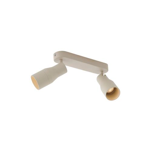 Afgeronde plafondspot beige GU10 50mm 2-lichts - Stanley, Huis en Inrichting, Lampen | Spots, Nieuw, Metaal of Aluminium