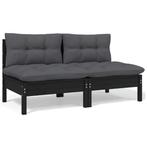 Modulaire Tuinbank Grenen Zwart - Loungen! -35% Retourdeal, Ophalen of Verzenden, Nieuw, Hout